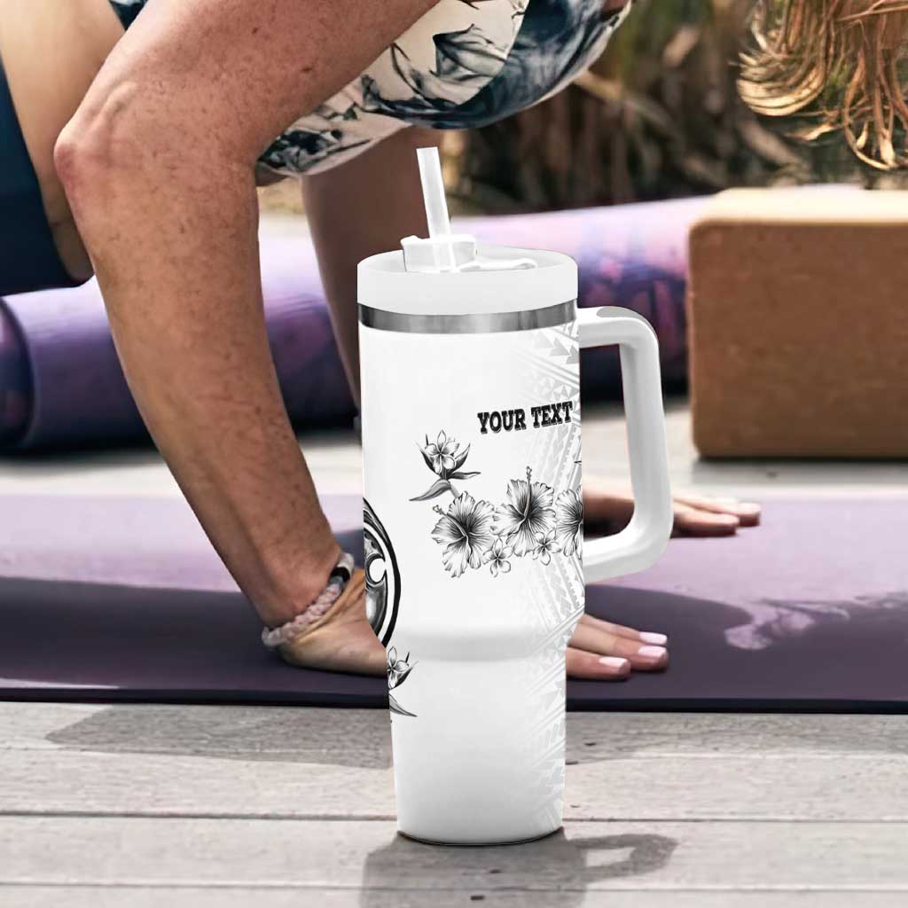 Ia Orana Tahiti Personalised Tumbler With Handle French Polynesia Hook Tattoo Special White Color - Polynesian Pride