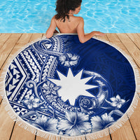 Nauru Independence Personalised Beach Blanket Naoero Hook Tattoo Special Polynesian Pattern LT9 - Polynesian Pride