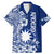 Nauru Independence Personalised Family Matching Mermaid Dress and Hawaiian Shirt Naoero Hook Tattoo Special Polynesian Pattern LT9 Dad's Shirt - Short Sleeve Blue - Polynesian Pride