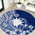 Nauru Independence Personalised Round Carpet Naoero Hook Tattoo Special Polynesian Pattern LT9 Blue - Polynesian Pride