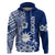 Nauru Independence Personalised Zip Hoodie Naoero Hook Tattoo Special Polynesian Pattern LT9 Pullover Hoodie Blue - Polynesian Pride