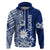 Nauru Independence Personalised Zip Hoodie Naoero Hook Tattoo Special Polynesian Pattern LT9 Zip Hoodie Blue - Polynesian Pride