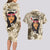 Personalized New Zealand Women's Day Couples Matching Long Sleeve Bodycon Dress and Hawaiian Shirt Maori Girl Feathers of Hope - Beige LT9 - Polynesian Pride