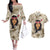 Personalized New Zealand Women's Day Couples Matching Off The Shoulder Long Sleeve Dress and Hawaiian Shirt Maori Girl Feathers of Hope - Beige LT9 Beige - Polynesian Pride