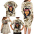 Personalized New Zealand Women's Day Family Matching Long Sleeve Bodycon Dress and Hawaiian Shirt Maori Girl Feathers of Hope - Beige LT9 - Polynesian Pride