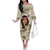 Personalized New Zealand Women's Day Family Matching Off Shoulder Long Sleeve Dress and Hawaiian Shirt Maori Girl Feathers of Hope - Beige LT9 Mom's Dress Beige - Polynesian Pride