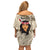 Personalized New Zealand Women's Day Family Matching Off Shoulder Short Dress and Hawaiian Shirt Maori Girl Feathers of Hope - Beige LT9 - Polynesian Pride