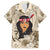 Personalized New Zealand Women's Day Family Matching Puletasi and Hawaiian Shirt Maori Girl Feathers of Hope - Beige LT9 Dad's Shirt - Short Sleeve Beige - Polynesian Pride