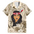 Personalized New Zealand Women's Day Family Matching Short Sleeve Bodycon Dress and Hawaiian Shirt Maori Girl Feathers of Hope - Beige LT9 Dad's Shirt - Short Sleeve Beige - Polynesian Pride