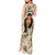 Personalized New Zealand Women's Day Tank Maxi Dress Maori Girl Feathers of Hope - Beige LT9 - Polynesian Pride