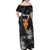 New Zealand Custom Women's Day Family Matching Off Shoulder Maxi Dress and Hawaiian Shirt Maori Girl Feathers of Hope - Black LT9 - Polynesian Pride