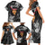 New Zealand Custom Women's Day Family Matching Short Sleeve Bodycon Dress and Hawaiian Shirt Maori Girl Feathers of Hope - Black LT9 - Polynesian Pride