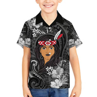 New Zealand Custom Women's Day Hawaiian Shirt Maori Girl Feathers of Hope - Black LT9 - Polynesian Pride