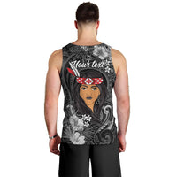 New Zealand Custom Women's Day Men Tank Top Maori Girl Feathers of Hope - Black LT9 - Polynesian Pride