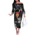 New Zealand Custom Women's Day Off The Shoulder Long Sleeve Dress Maori Girl Feathers of Hope - Black LT9 Women Black - Polynesian Pride