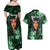 New Zealand Custom Women's Day Couples Matching Off Shoulder Maxi Dress and Hawaiian Shirt Maori Girl Feathers of Hope - Green LT9 - Polynesian Pride