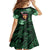 New Zealand Custom Women's Day Family Matching Long Sleeve Bodycon Dress and Hawaiian Shirt Maori Girl Feathers of Hope - Green LT9 - Polynesian Pride