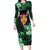 New Zealand Custom Women's Day Family Matching Long Sleeve Bodycon Dress and Hawaiian Shirt Maori Girl Feathers of Hope - Green LT9 Mom's Dress Green - Polynesian Pride