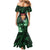 New Zealand Custom Women's Day Family Matching Mermaid Dress and Hawaiian Shirt Maori Girl Feathers of Hope - Green LT9 - Polynesian Pride