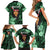 New Zealand Custom Women's Day Family Matching Short Sleeve Bodycon Dress and Hawaiian Shirt Maori Girl Feathers of Hope - Green LT9 - Polynesian Pride