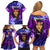 New Zealand Custom Women's Day Family Matching Off Shoulder Short Dress and Hawaiian Shirt Maori Girl Feathers of Hope - Purple LT9 - Polynesian Pride