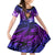 New Zealand Custom Women's Day Family Matching Puletasi and Hawaiian Shirt Maori Girl Feathers of Hope - Purple LT9 Daughter's Dress Purple - Polynesian Pride