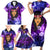 New Zealand Custom Women's Day Family Matching Short Sleeve Bodycon Dress and Hawaiian Shirt Maori Girl Feathers of Hope - Purple LT9 - Polynesian Pride