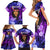 New Zealand Custom Women's Day Family Matching Short Sleeve Bodycon Dress and Hawaiian Shirt Maori Girl Feathers of Hope - Purple LT9 - Polynesian Pride