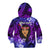 New Zealand Custom Women's Day Kid Hoodie Maori Girl Feathers of Hope - Purple LT9 - Polynesian Pride