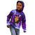 New Zealand Custom Women's Day Kid Hoodie Maori Girl Feathers of Hope - Purple LT9 - Polynesian Pride