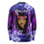 New Zealand Custom Women's Day Long Sleeve Shirt Maori Girl Feathers of Hope - Purple LT9 - Polynesian Pride