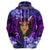 New Zealand Custom Women's Day Zip Hoodie Maori Girl Feathers of Hope - Purple LT9 - Polynesian Pride