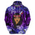 New Zealand Custom Women's Day Zip Hoodie Maori Girl Feathers of Hope - Purple LT9 - Polynesian Pride