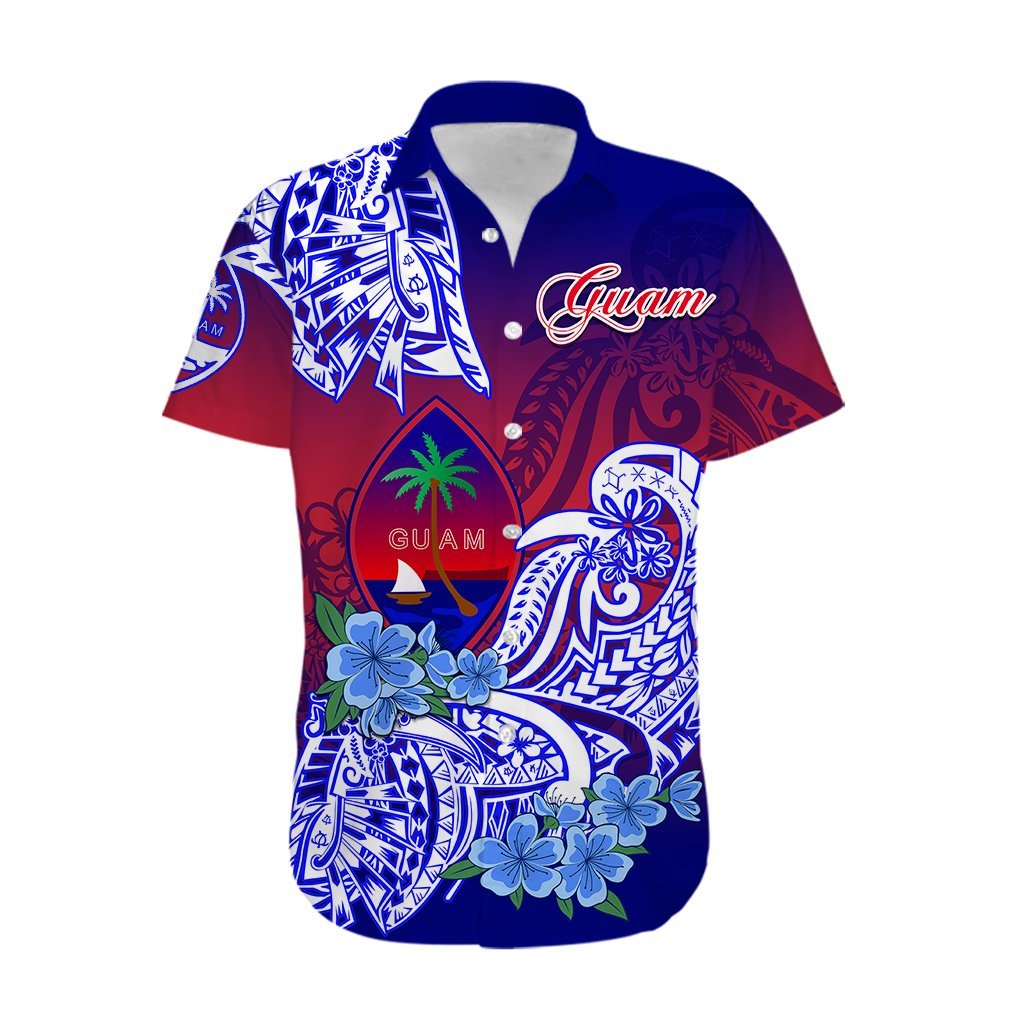 Guam Hawaiian Shirt Polynesian Floral Tribal LT9 - Polynesian Pride