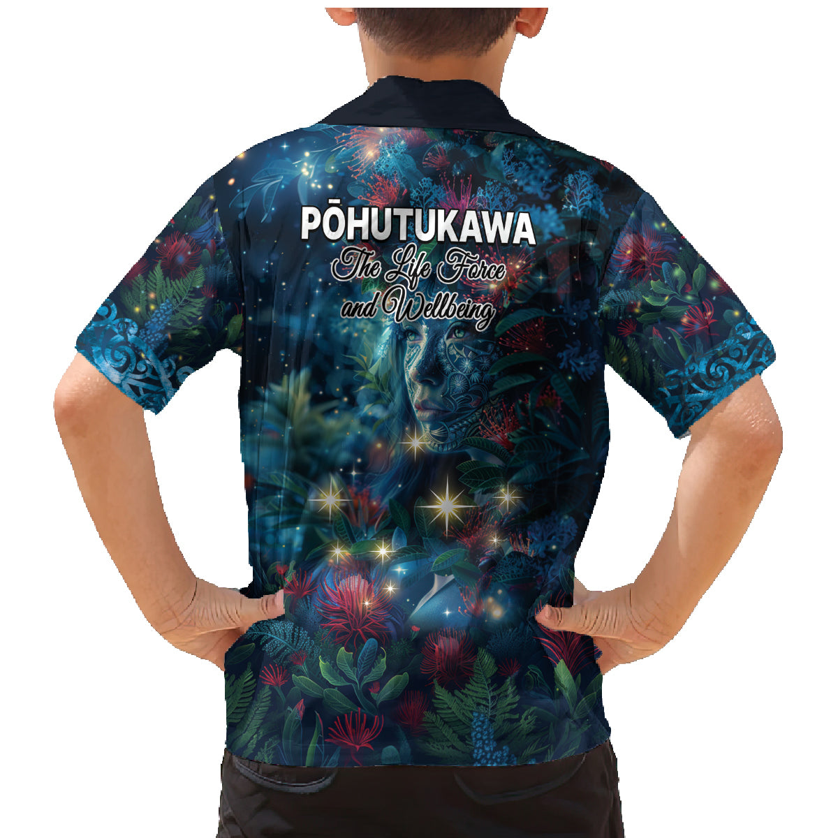 New Zealand Matariki Pohutukawa Family Matching Mermaid Dress and Hawaiian Shirt Te Mauri te Ora