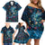 New Zealand Matariki Pohutukawa Family Matching Off Shoulder Short Dress and Hawaiian Shirt Te Mauri te Ora