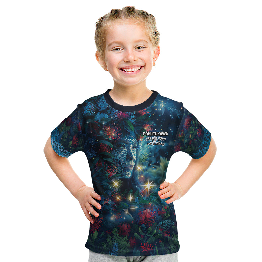 New Zealand Matariki Pohutukawa Kid T Shirt Te Mauri te Ora