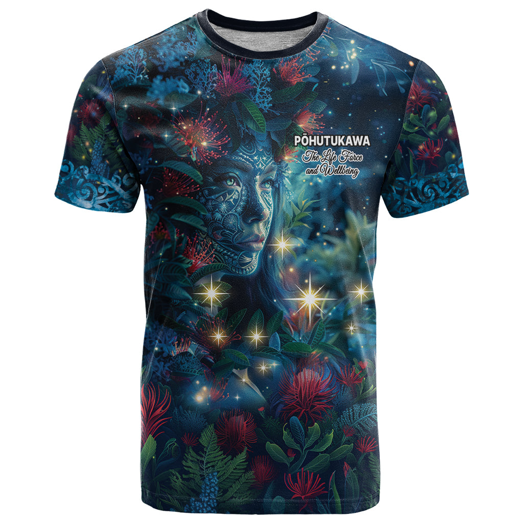 New Zealand Matariki Pohutukawa T Shirt Te Mauri te Ora