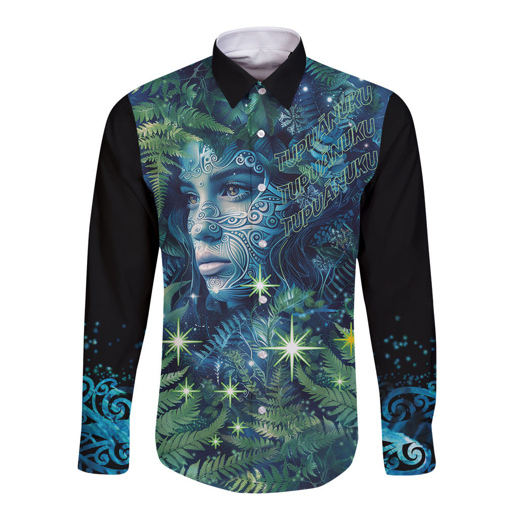 New Zealand Matariki Tupuanuku Long Sleeve Button Shirt Te Wā o te Hauhake
