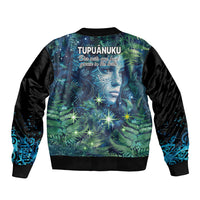 New Zealand Matariki Tupuanuku Sleeve Zip Bomber Jacket Te Wā o te Hauhake