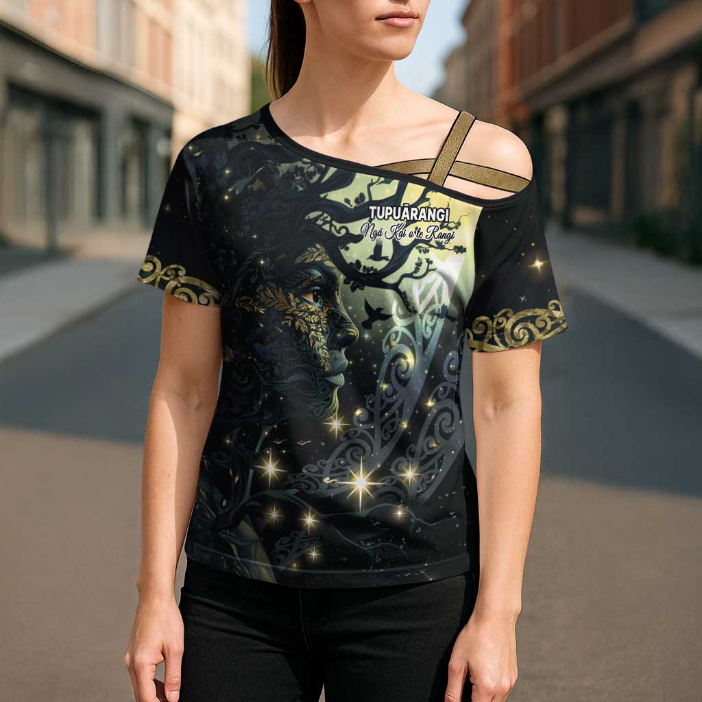 New Zealand Matariki Tupuarangi Cross Shoulder Shirt Ng Kai o te Rangi - Polynesian Pride