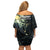 New Zealand Matariki Tupuarangi Family Matching Off Shoulder Short Dress and Hawaiian Shirt Ngā Kai o te Rangi