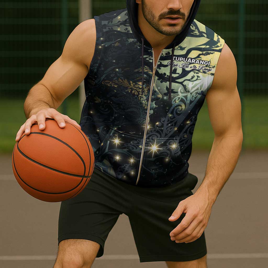 New Zealand Matariki Tupuarangi Sleeveless Zip Hoodie Ng Kai o te Rangi - Polynesian Pride