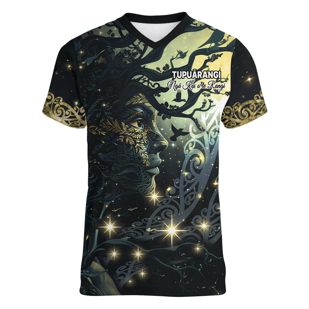 New Zealand Matariki Tupuarangi Women V-Neck T-Shirt Ngā Kai o te Rangi