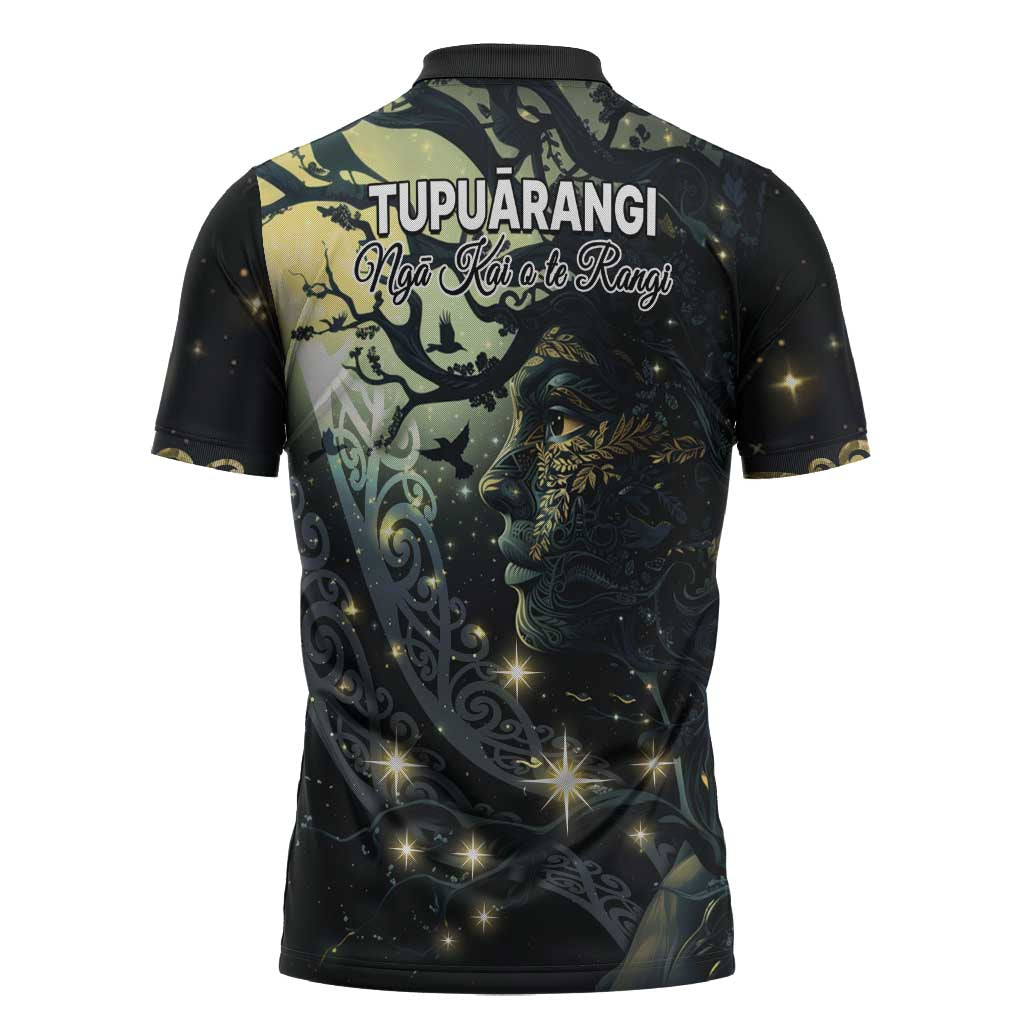 New Zealand Matariki Tupuarangi Zipper Polo Shirt Ng Kai o te Rangi - Polynesian Pride