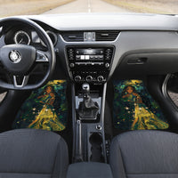 New Zealand Matariki Car Mats Rongo Mori Wellbeing and Good Luck LT9 Set 2pcs - Front Art - Polynesian Pride