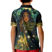 New Zealand Matariki Kid Polo Shirt Rongoā Māori Wellbeing and Good Luck
