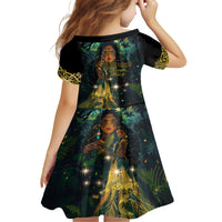 New Zealand Matariki Kid Short Sleeve Dress Rongoā Māori Wellbeing and Good Luck