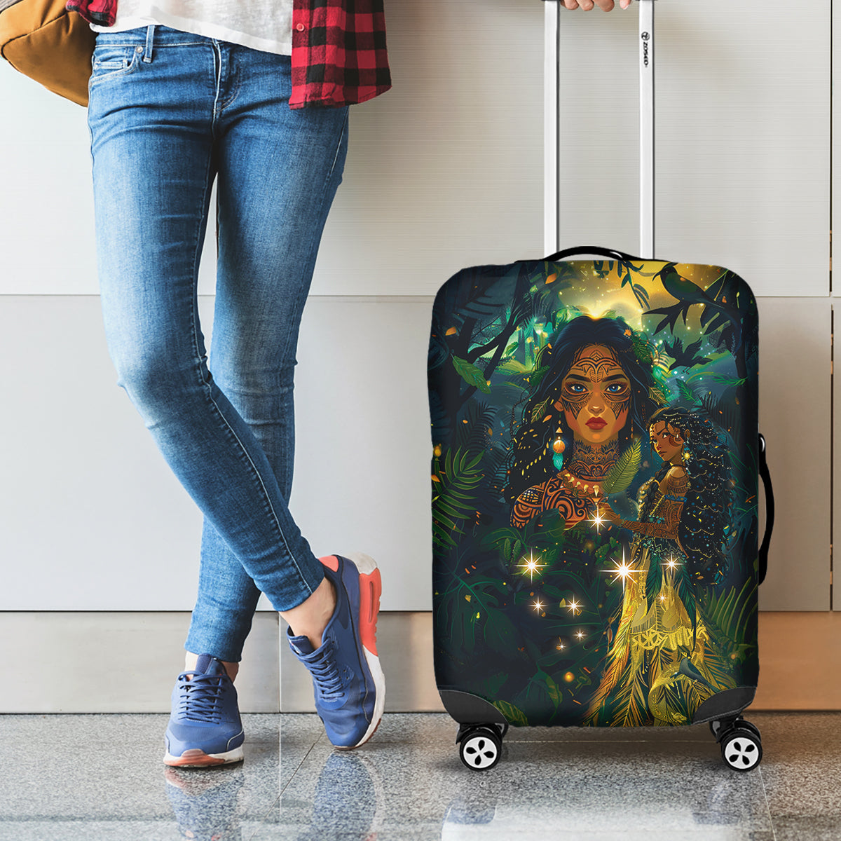 New Zealand Matariki Luggage Cover Rongoā Māori Wellbeing and Good Luck