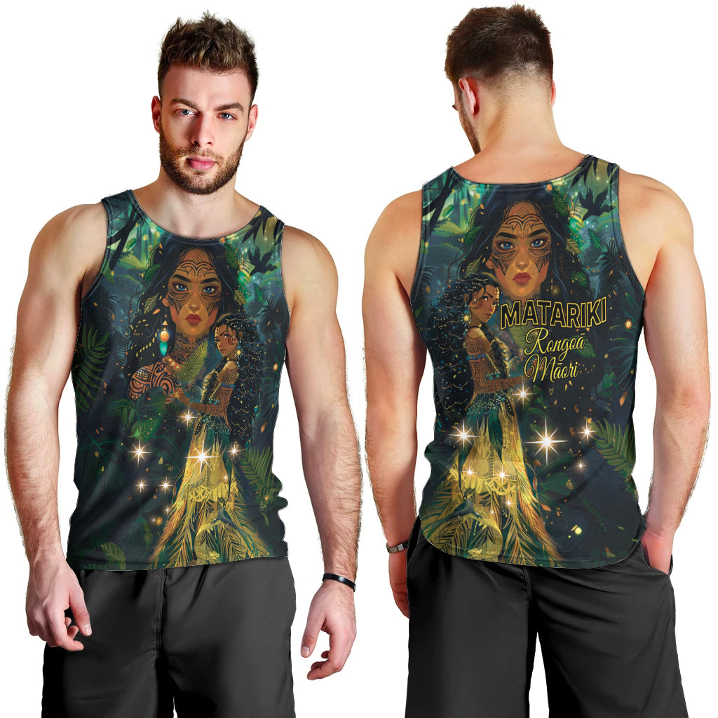 New Zealand Matariki Men Tank Top Rongoā Māori Wellbeing and Good Luck